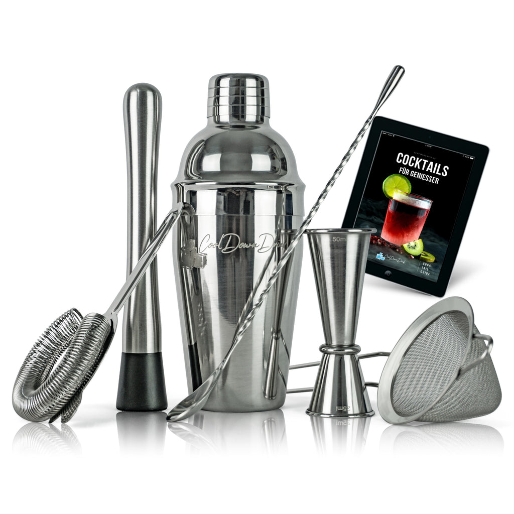 Cocktailshaker-Sets, 6-teilig aus Edelstahl von CoolDownDrink