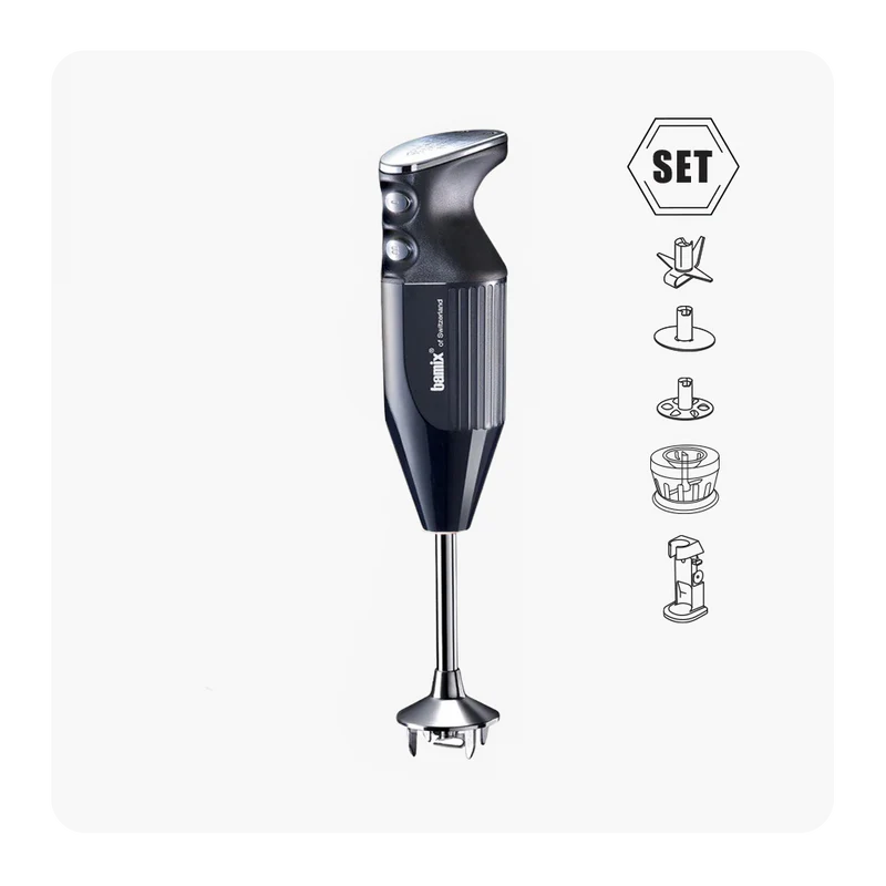 bamix® M200, DELUXE, Design-C 200Watt schwarz-chrom