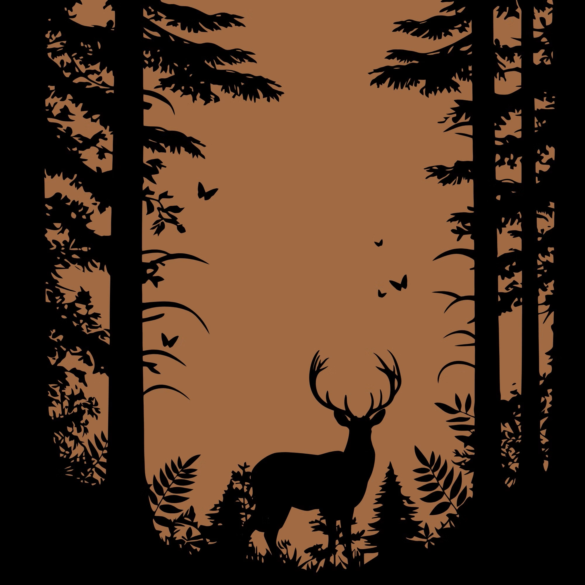 12363-Serviette-Hirsch-im-Wald