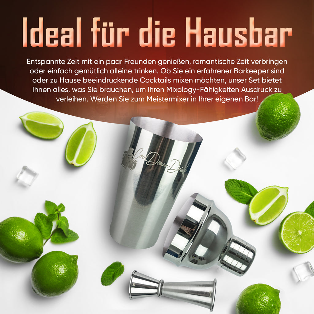 Cocktailshaker-Sets, 6-teilig aus Edelstahl von CoolDownDrink