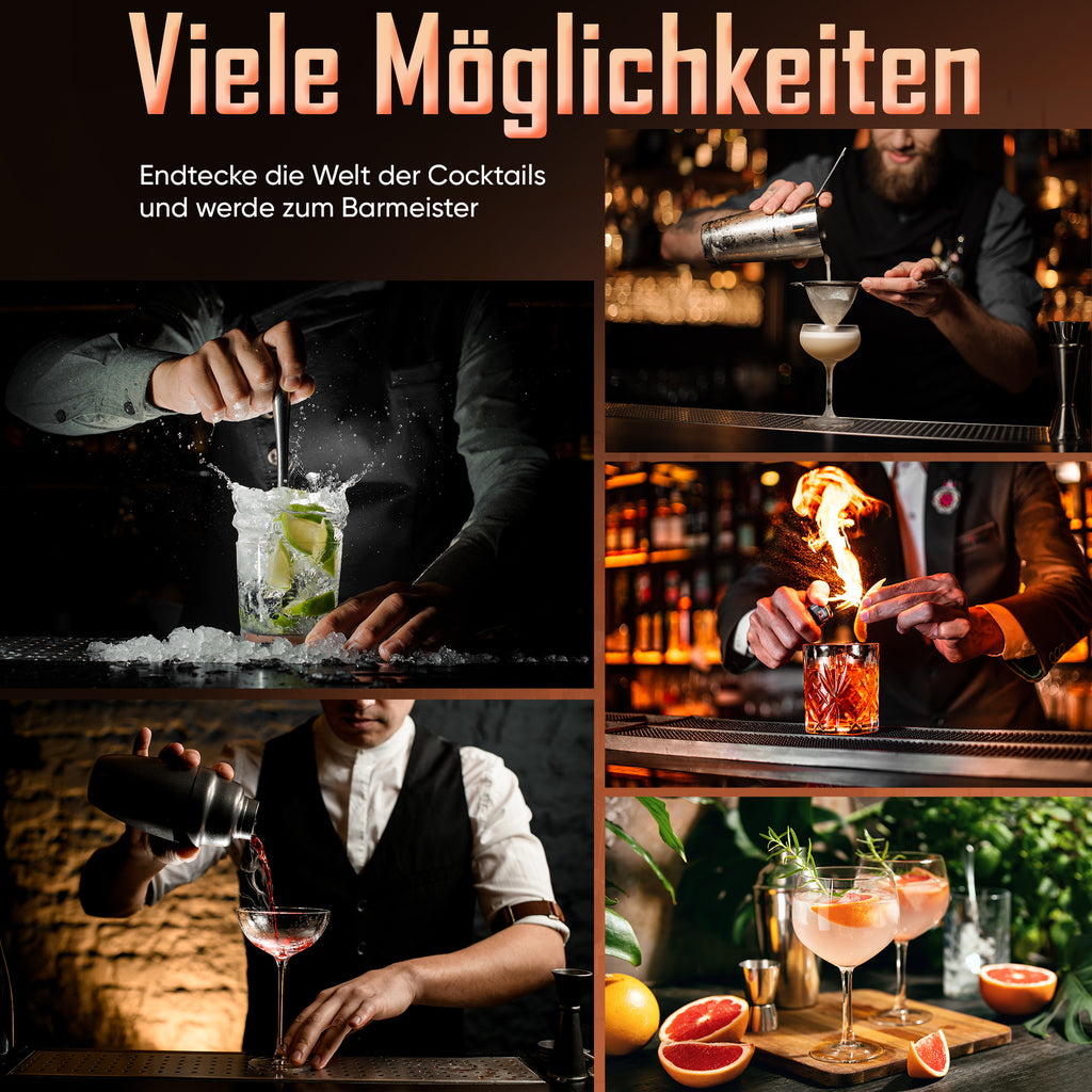 Cocktailshaker-Sets, 6-teilig aus Edelstahl von CoolDownDrink