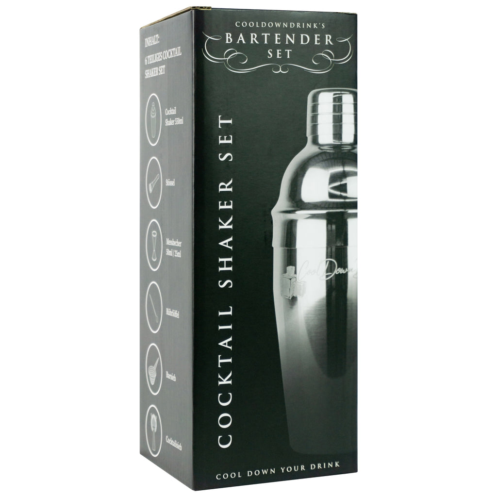 Cocktailshaker-Sets, 6-teilig aus Edelstahl von CoolDownDrink
