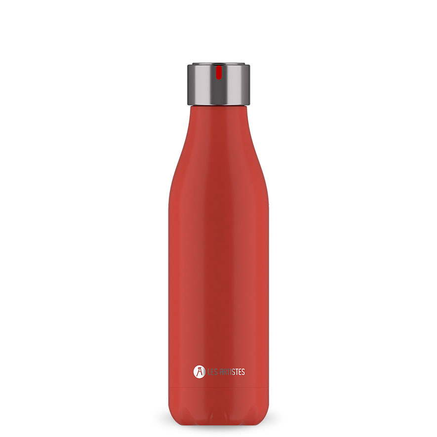 [A-1962] Isoliertrinkflasche LES ARTISTES (Aro) (Timeless, rot, 500 ml, einfarbig, Normaler Deckel)