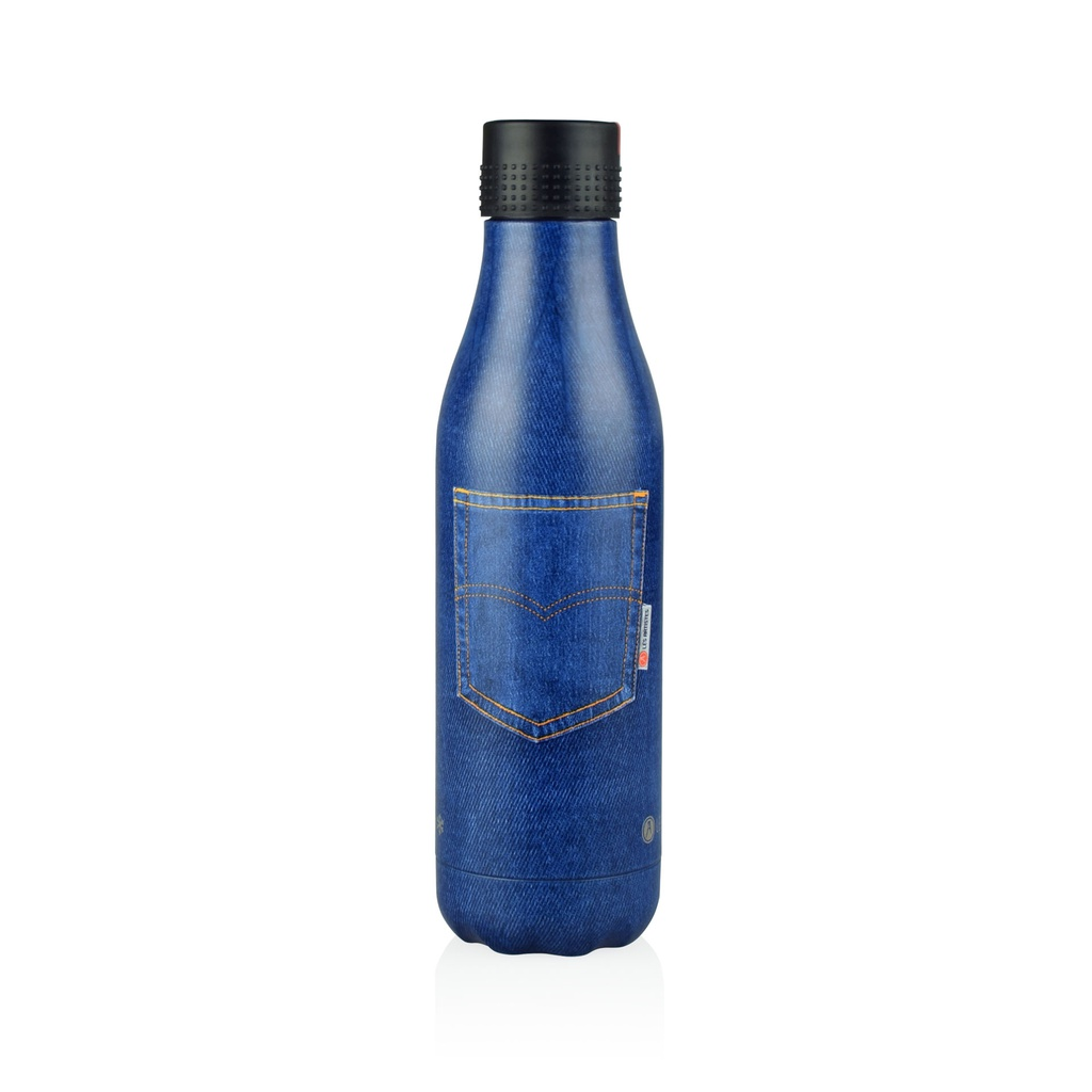 [A-2070] Isoliertrinkflasche LES ARTISTES (Bela) (mehrfarbig, 500 ml, Jean Blau, Normaler Deckel)