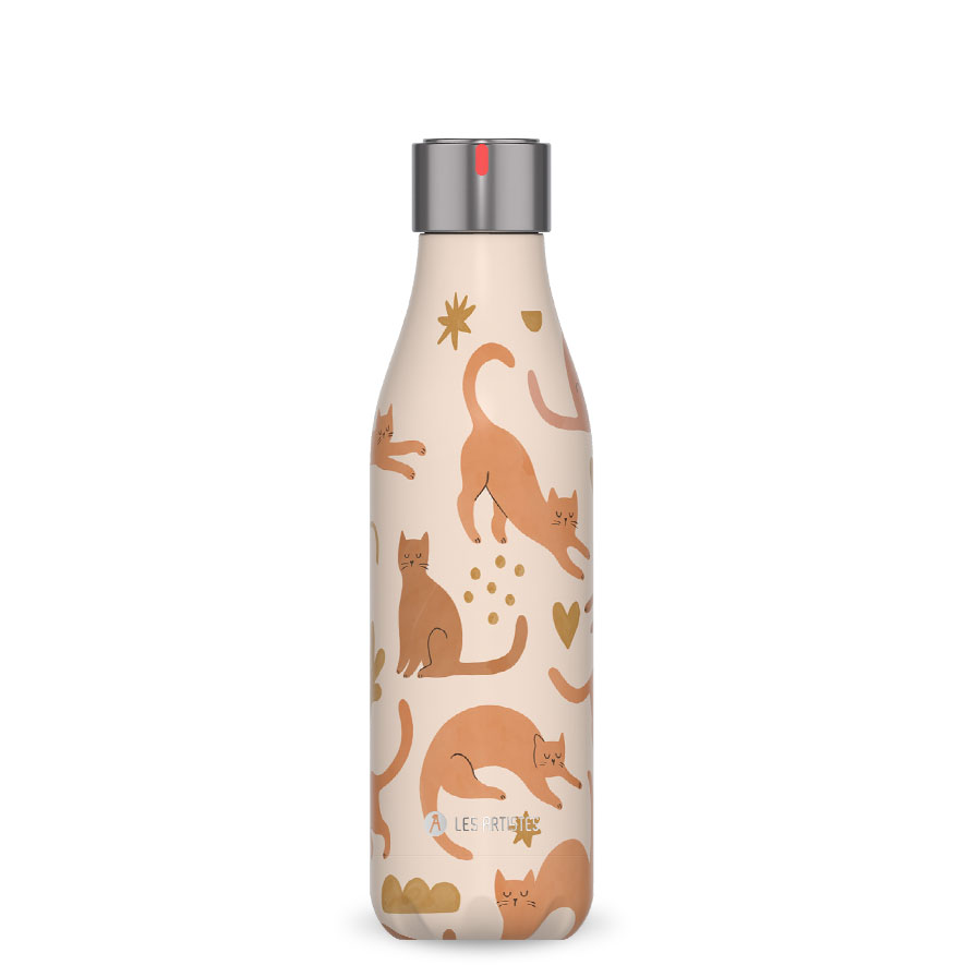 [A-4341] Isoliertrinkflasche LES ARTISTES (Aro) (Vintage, mehrfarbig, 500 ml, Cosy, Normaler Deckel)