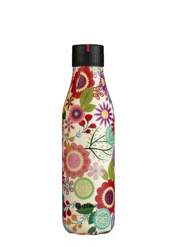 [A-6528] Isoliertrinkflasche LES ARTISTES (Aro) (Vintage, mehrfarbig, 500 ml, Eden, Normaler Deckel)
