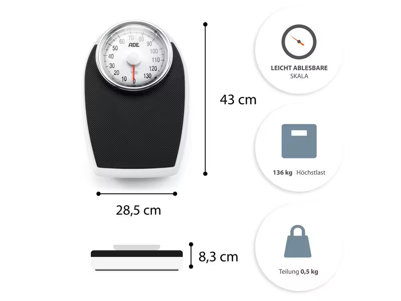 Ade Personenwaage Victoria schwarz-weiss  mechanisch2