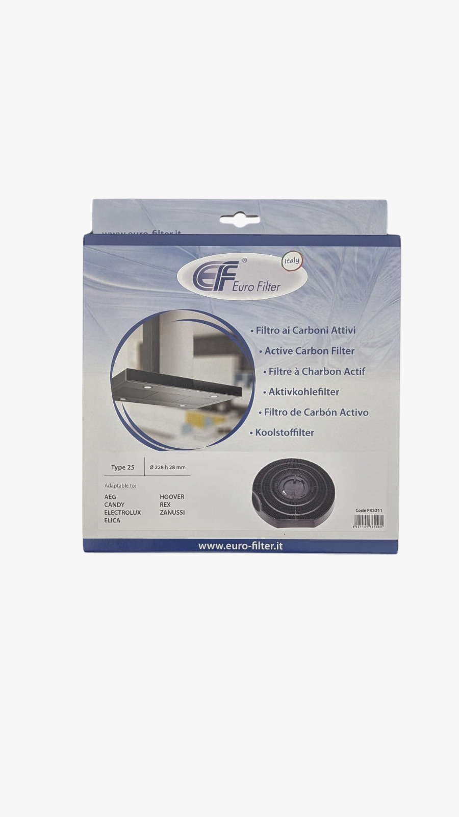 EUROFILTER FKS211 Kohlefilter Typ 25, Durchmesser 228mm, H 28mm