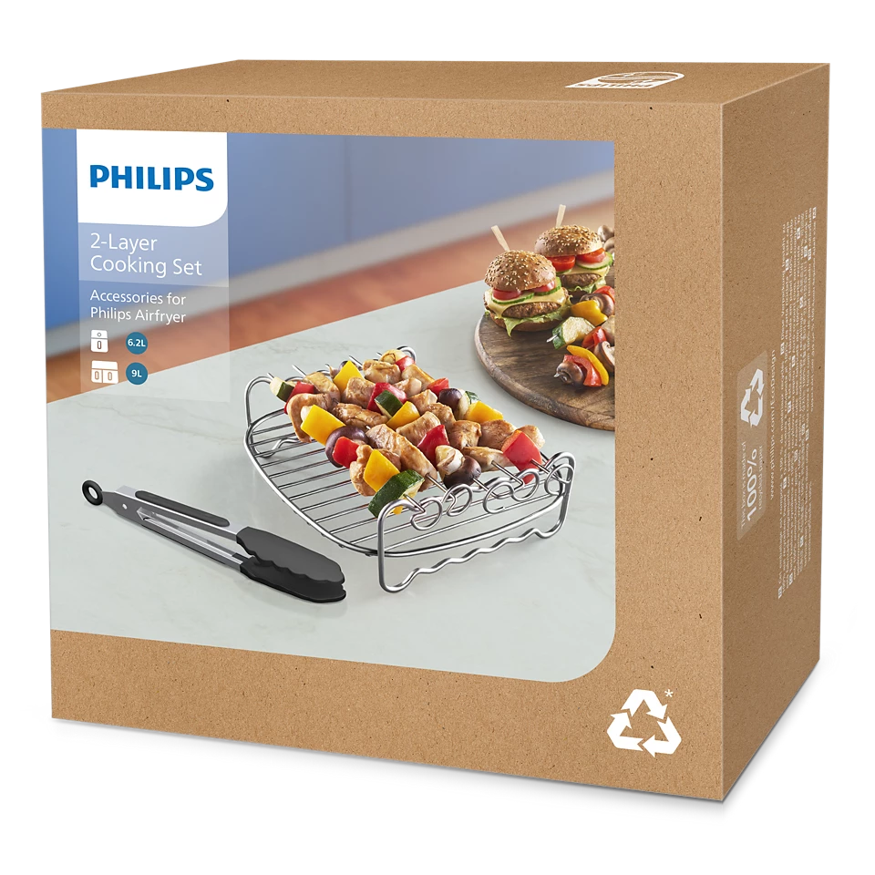 Philips Airfryer Grillrost zum Kochen auf 2 Ebenen HD9920/00