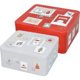 Kadastar Gebäckdosen-Set Dear Santa Weissblech 2-teilig 2118x1916cm