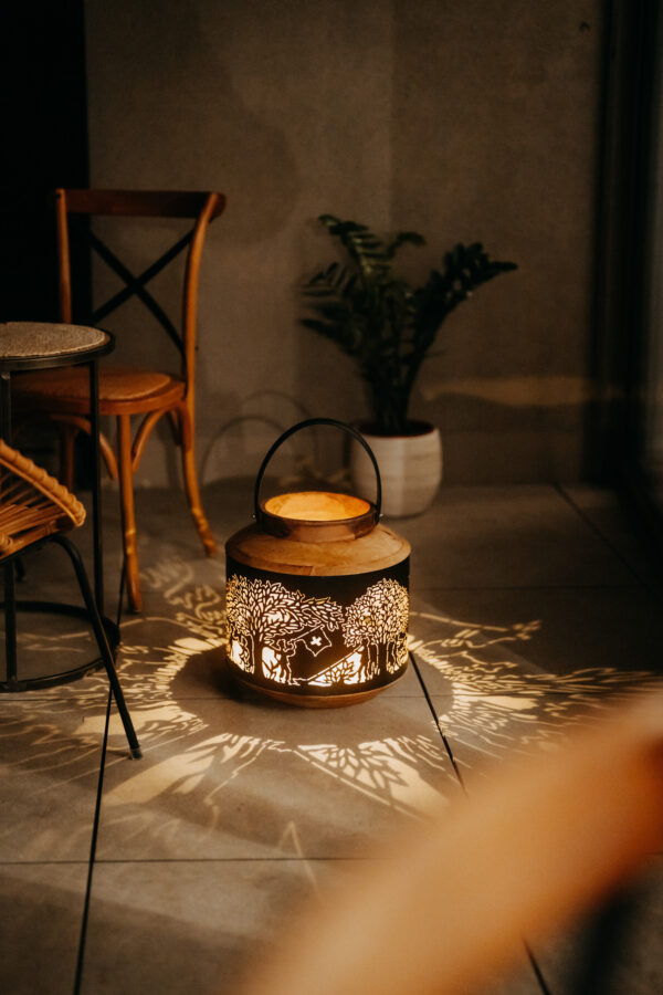 Kadastar Laterne Scherenschnitt Bergchilbi  Mangoholz Ø37cm3