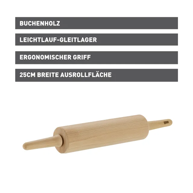 Kaiser Inspiration Teigausroller Buchenholz 25cm1