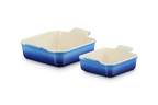 Le Creuset Auflaufform Traditionell 2er-Set quadratische 13 20cm Azure