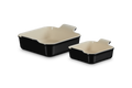 Le Creuset Auflaufform Traditionell 2er-Set quadratische 13 20cm Schwarz Glänzend