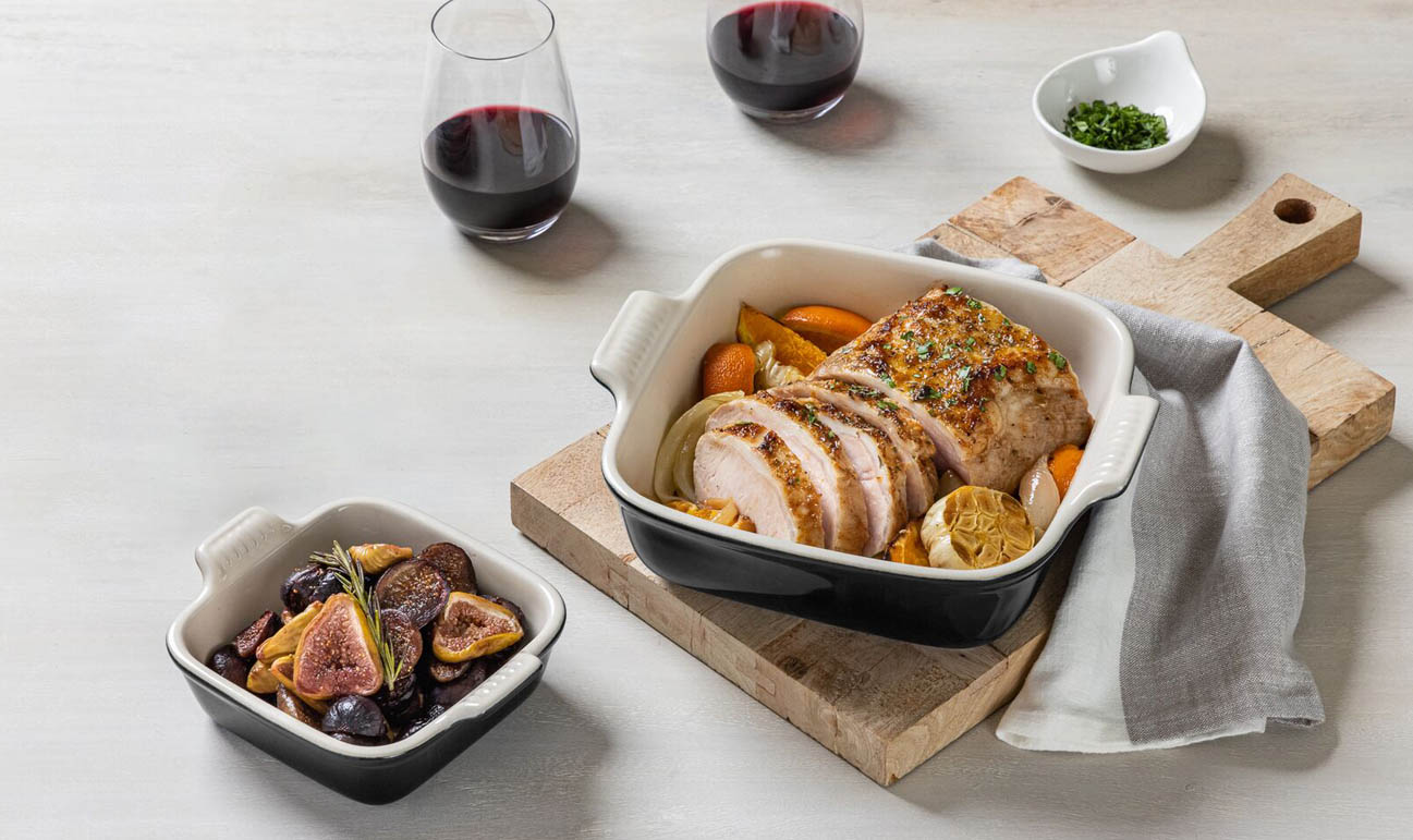 Le Creuset Auflaufform Traditionell 2er-Set quadratische 13 20cm Schwarz Glänzend2
