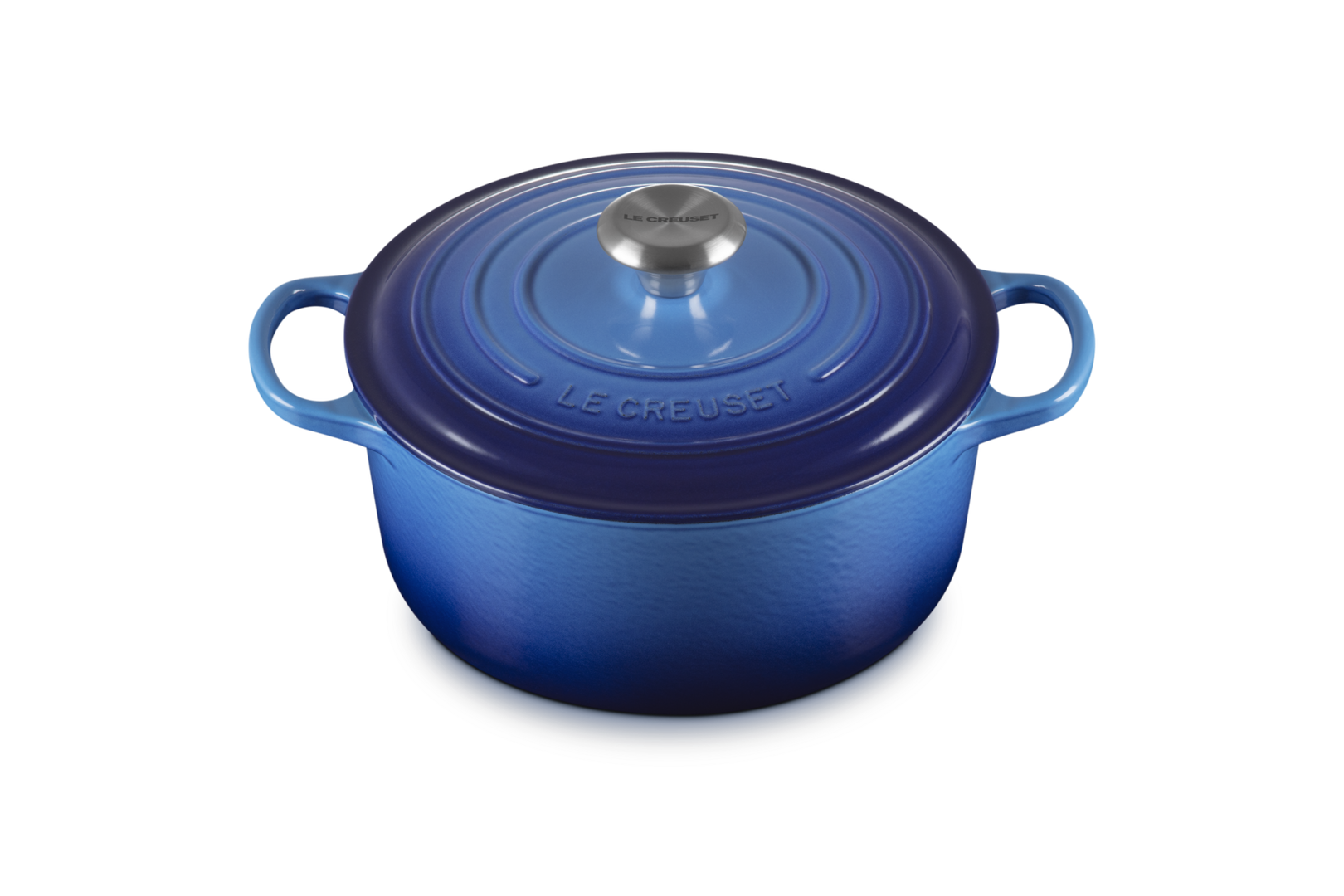 Le Creuset Runder Bräter aus Gusseisen Ø24cm4,2L Azure1