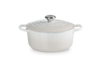 Le Creuset Runder Bräter aus Gusseisen Ø24cm 4,2L Meringue