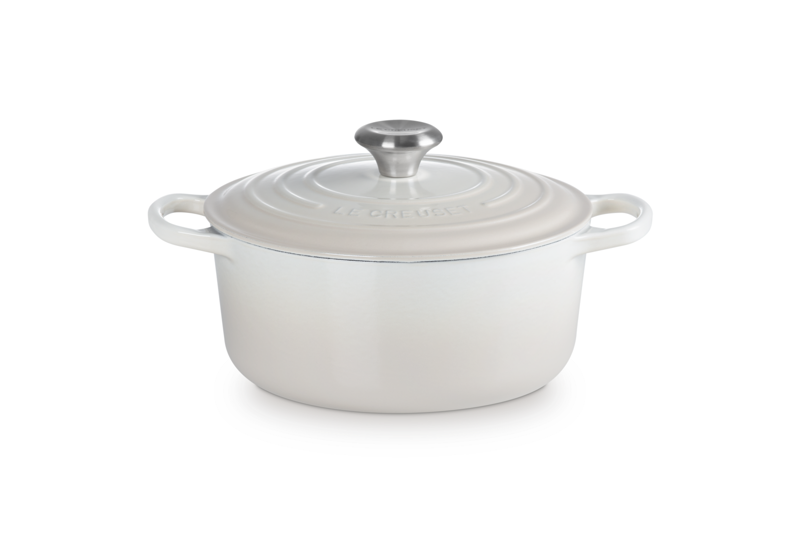 Le Creuset Runder Bräter aus Gusseisen Ø24cm 4,2L Meringue