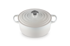 Le Creuset Runder Bräter aus Gusseisen Ø24cm 4,2L Meringue1