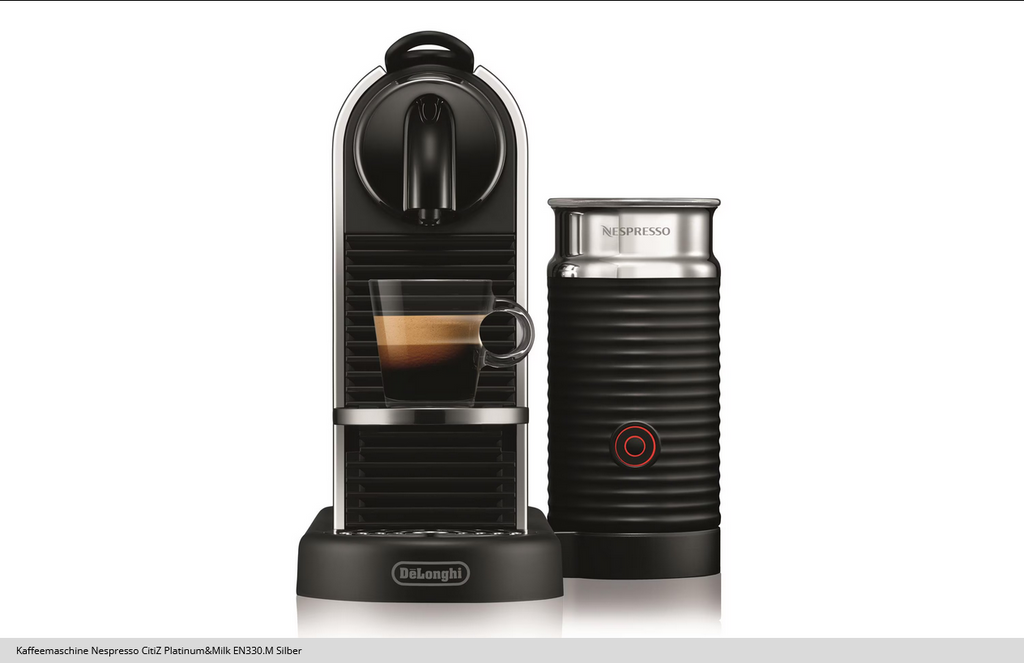 De'Longhi Kaffeemaschine Nespresso CitiZ Platinum&Milk EN330.M Silber