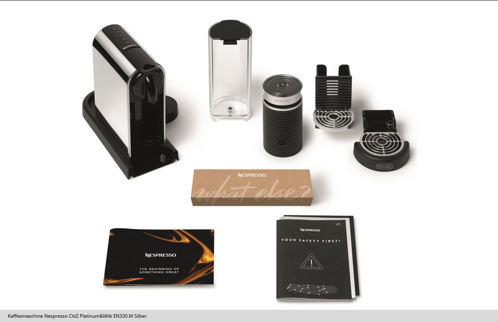 De'Longhi Kaffeemaschine Nespresso CitiZ Platinum&Milk EN330.M Silber