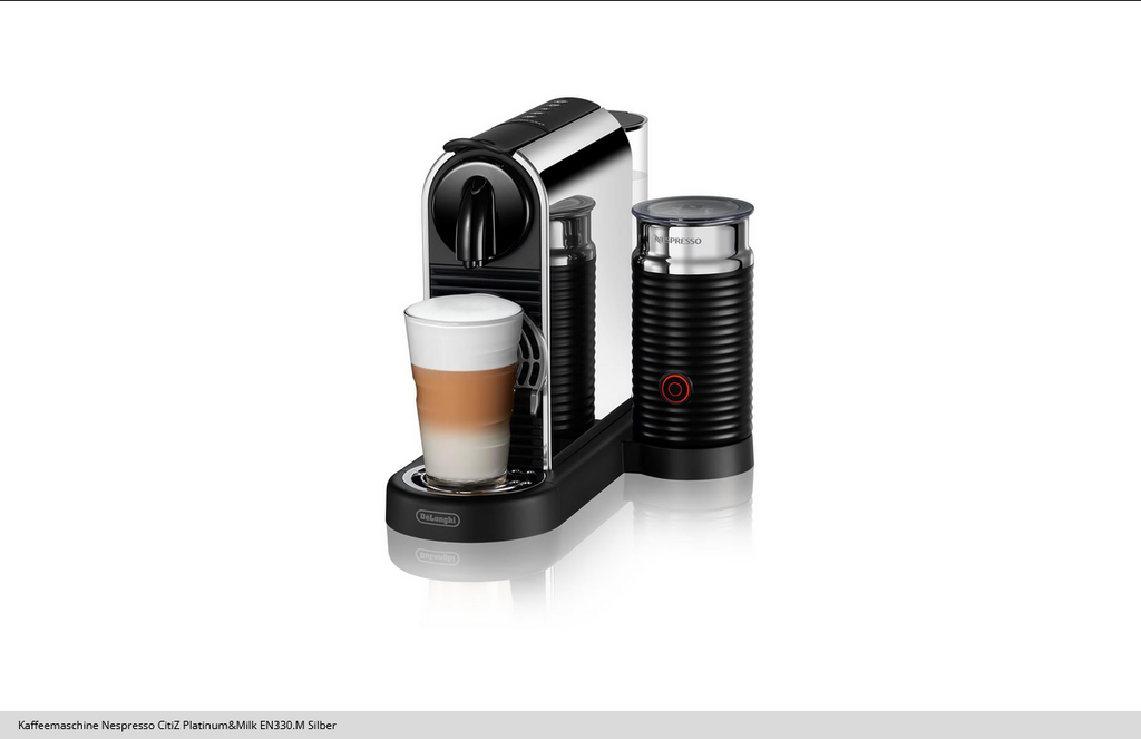 De'Longhi Kaffeemaschine Nespresso CitiZ Platinum&Milk EN330.M Silber