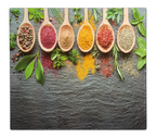Zeller Abdeck-Schneideplatte Spices anthrazit Glas 56x50cm