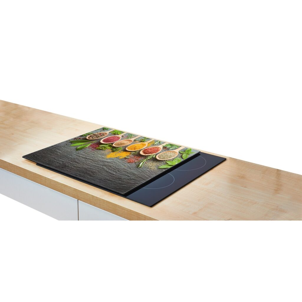 Zeller Abdeck-Schneideplatte Spices anthrazit Glas 56x50cm 2