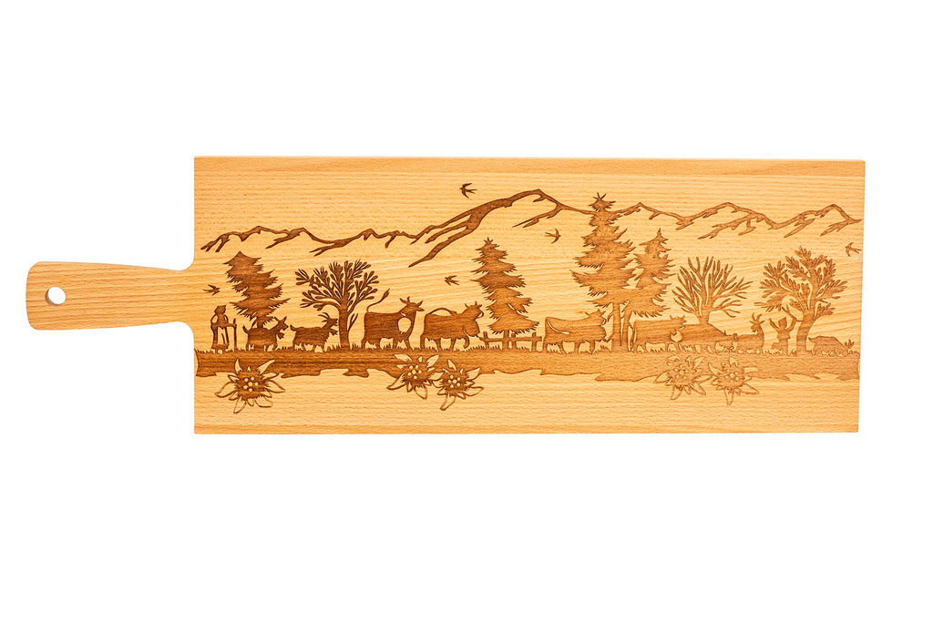 KADASTAR Holzbrett “Alpabzug" Buche, 60 x 20 x 2 cm