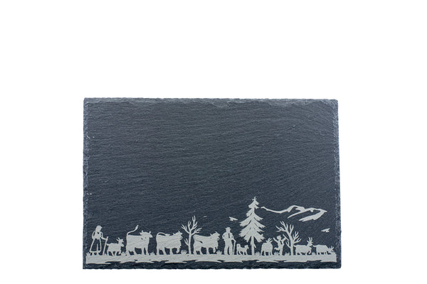 KADASTAR Schieferplatte “Alpaufzug Familie”, 30 x 20 cm