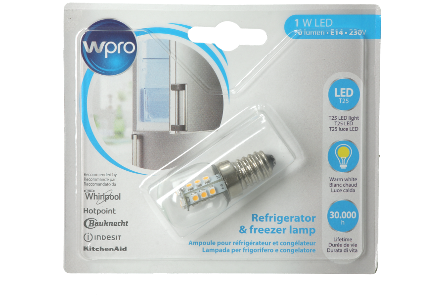 WPRO Kühlschrank LED Lampe E14 1W 70 lumen