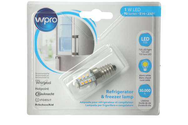 WPRO Kühlschrank LED Lampe E14 1W 70 lumen