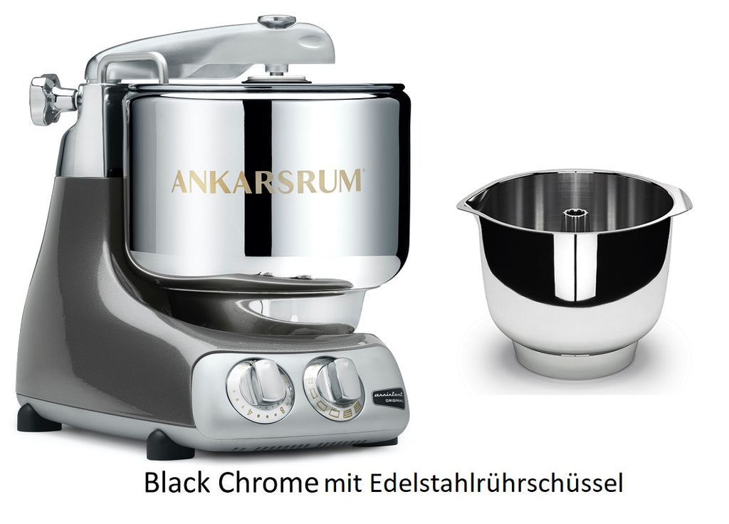 ANKARSRUM ASSISTENT ORIGINAL AKM6230BC Black Chrome mit Edelstahlrührschüssel