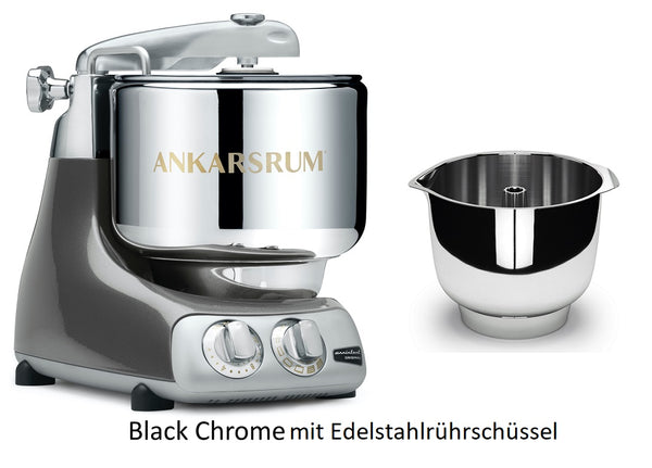 ANKARSRUM ASSISTENT ORIGINAL AKM6230BC Black Chrome mit Edelstahlrührschüssel