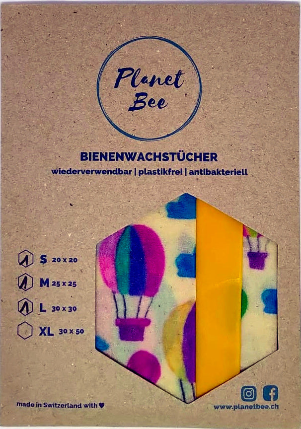 Planet Bee Bio Bienenwachstücher im 3er-Set "Balloon"
