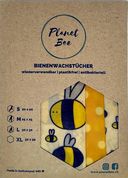 Planet Bee Bio Bienenwachstücher im 3er-Set "Bee"