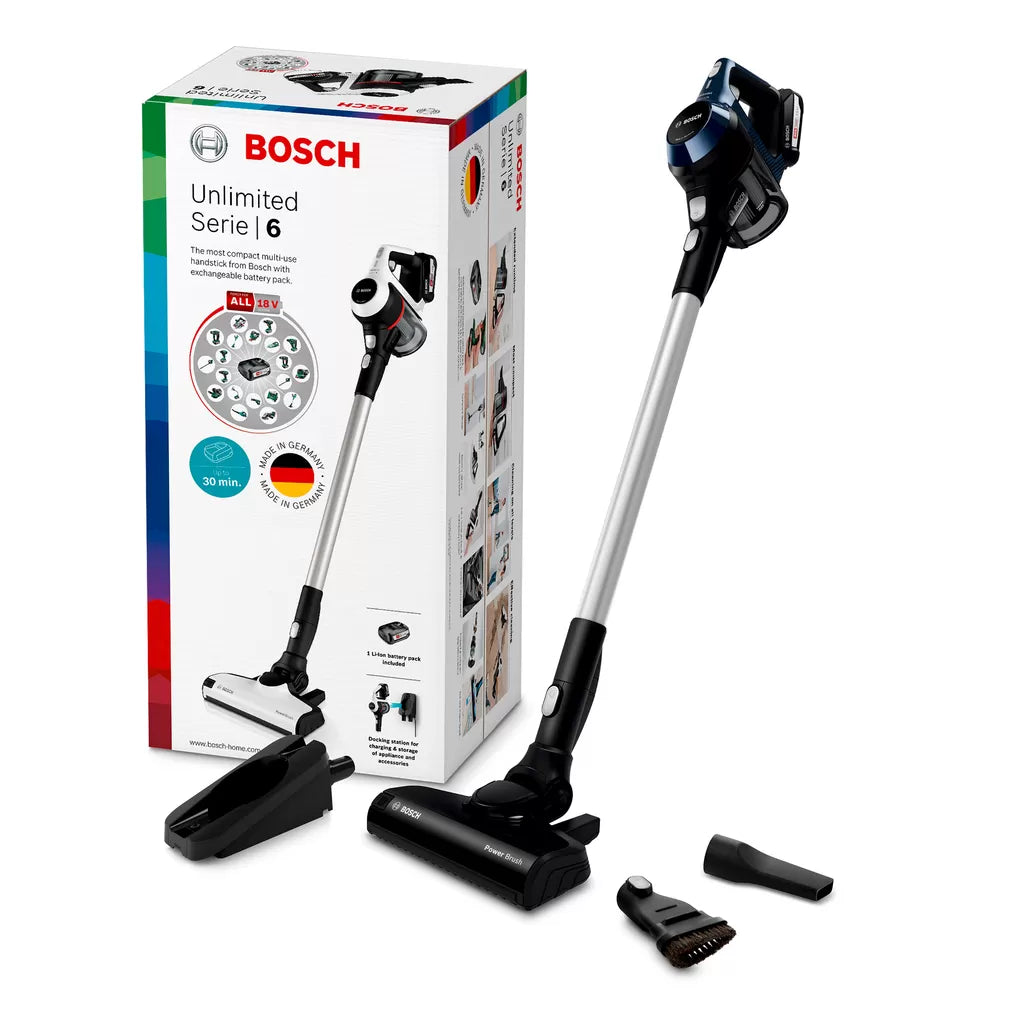 Bosch Unlimited 6 Akkustaubsauger, blau BCS611P4A