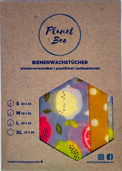 Planet Bee Bio Bienenwachstücher im 3er-Set "Sicily"