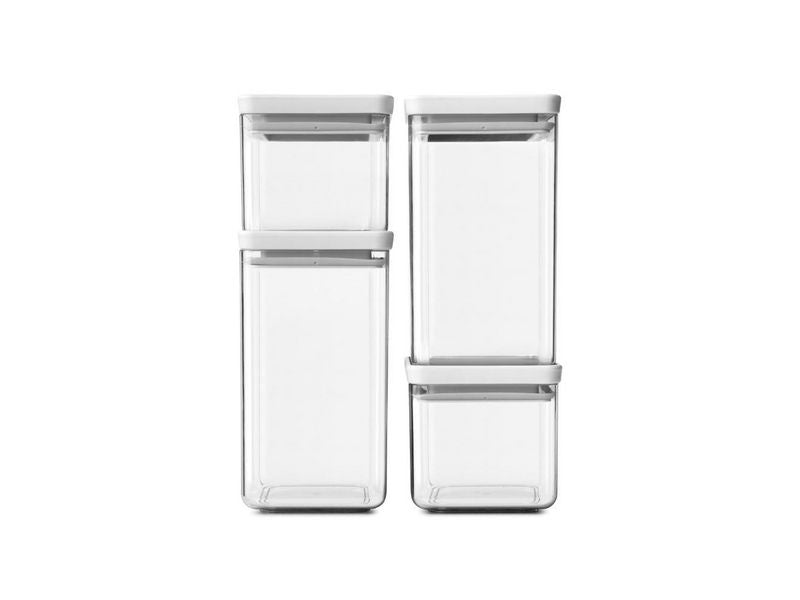 Brabantia Vorratsdose TASTY+ 4er-Set Vorratsdose eckig, Light Grey
